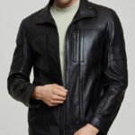 Stryker | Men's Black Zippered Accents Leather Biker Jacket