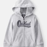 Toddler Boy Fleece Hooded Zip-Up Jacket - Grey