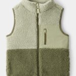 Toddler Boy Sherpa Sleeveless Vest - Green