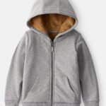 Toddler Boy Long-Sleeve Hooded Zip-Up Jacket - Grey
