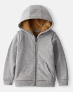 Toddler Boy Long-Sleeve Hooded Zip-Up Jacket - Grey
