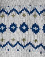 Toddler Boy Organic Cotton Fair Isle Sherpa Sweater Knit Jacket - Image 4