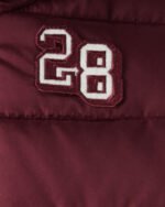 Toddler Striped Sleeves Hooded Puffer Jacket - Red - Image 4