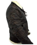 Kid's Fallout 4 Bomber Armor Genuine Leather Distressed Brown Jacket - Image 3