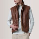 Zane Waxed Brown Leather Vest