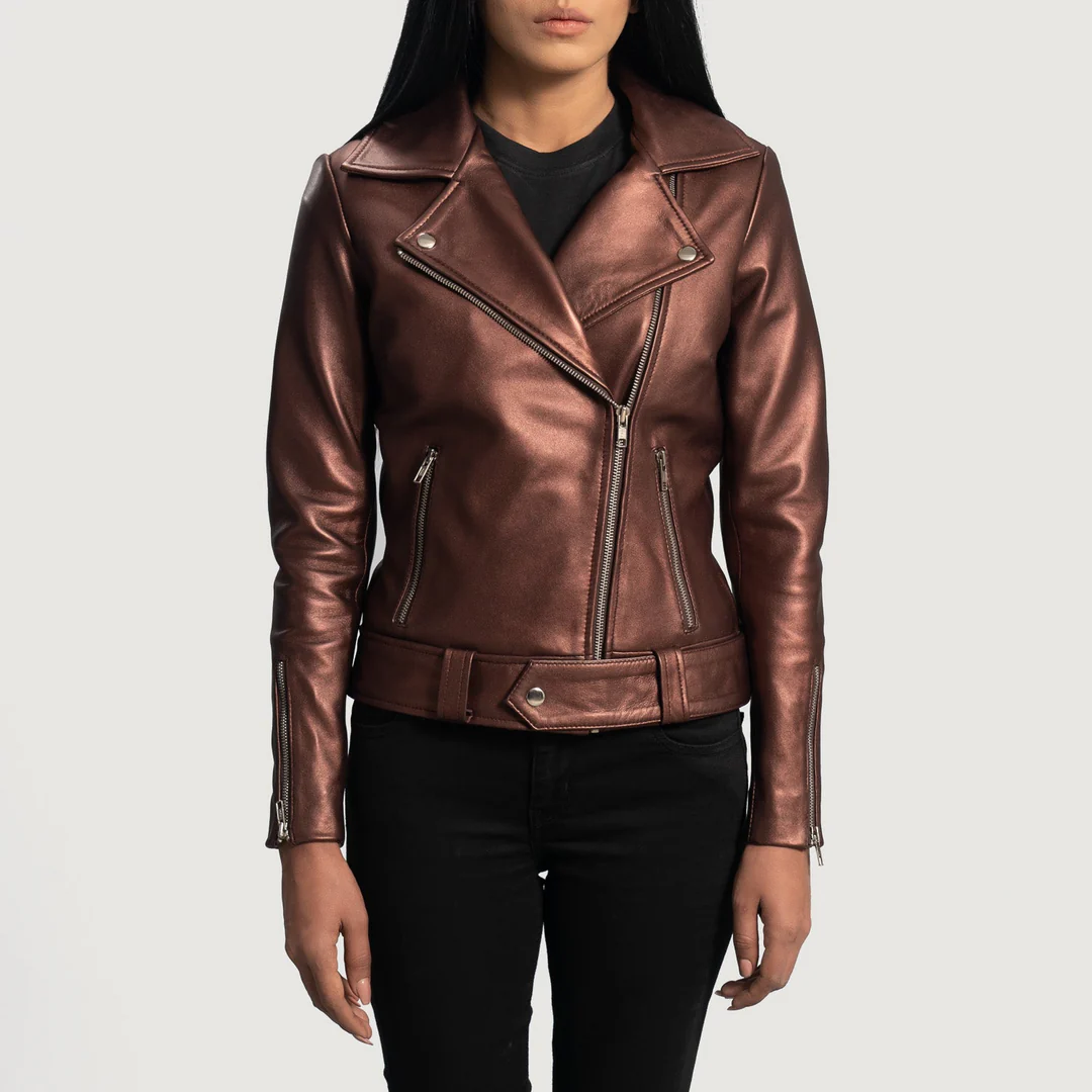 Rumy Black Leather Biker Jacket - Image 1