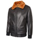 Wayfare Leather Aviator Bomber Jacket - Image 3