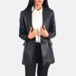 Marilyn Tan Brown Leather Blazer