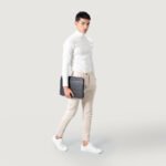 The Baxter Black Leather Laptop Sleeve - Image 2