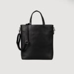 The Poet Black Leather Tote Bag - Image 3