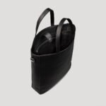The Poet Black Leather Tote Bag - Image 4