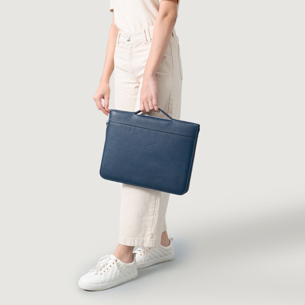 The Eclectic Midnight Blue Leather Folio Organizer - Image 5