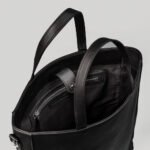 The Poet Black Leather Tote Bag - Image 7