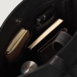 The Poet Black Leather Tote Bag - Image 8