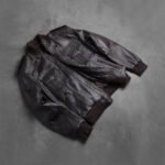 Agent Shadow Brown Leather Bomber Jacket - Image 7