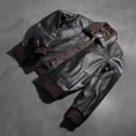 Air Rolf Brown Leather Bomber Jacket - Image 7