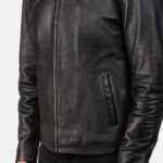 Alex Black Leather Biker Jacket - Image 6
