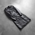 Alice Black Double Breasted Leather Coat - Image 8