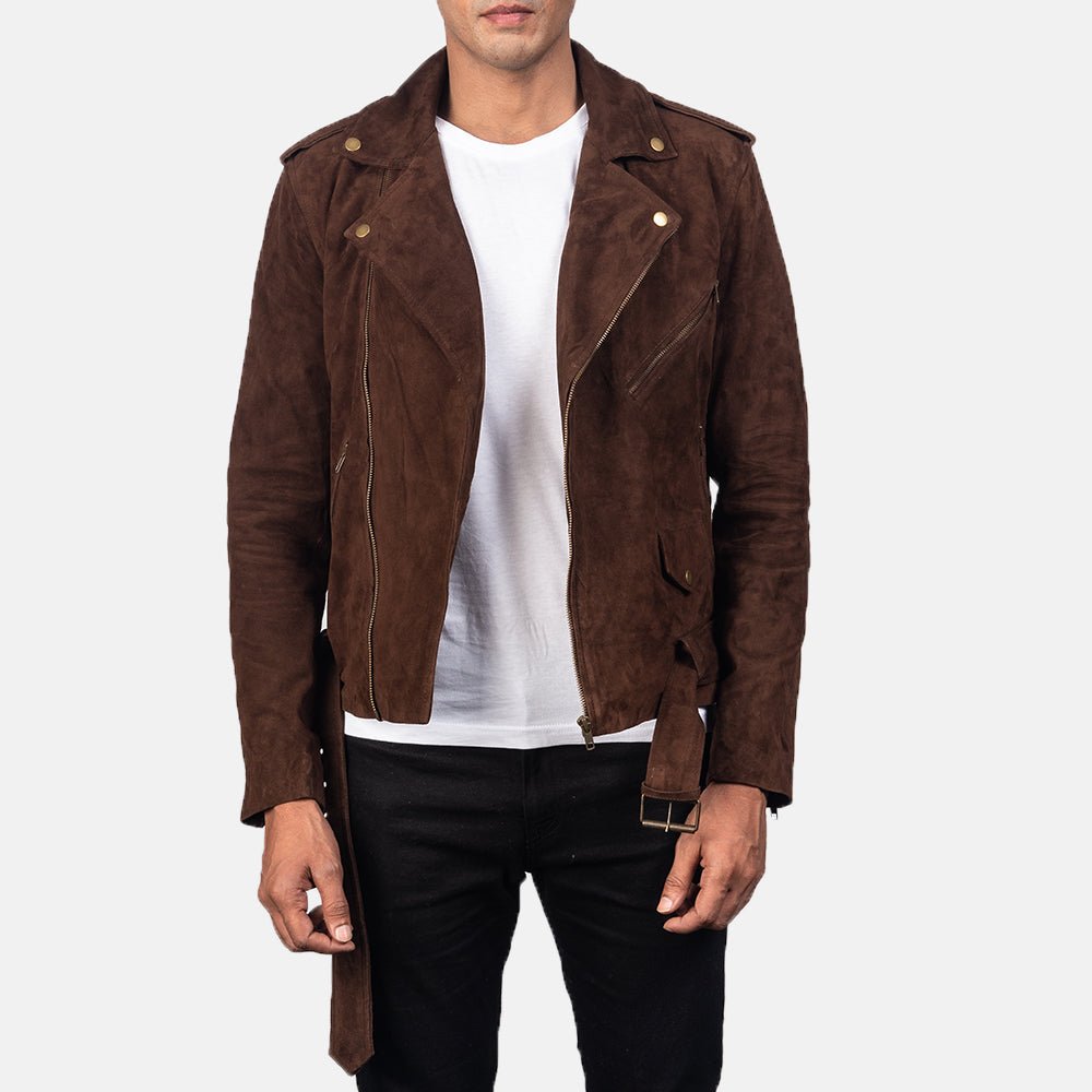 Allaric Alley Mocha Suede Biker Jacket - Image 1