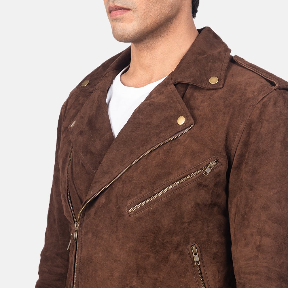 Allaric Alley Mocha Suede Biker Jacket - Image 6