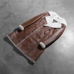 Amie Brown Double Breasted Shearling Coat - Image 8