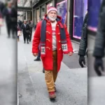 The Man With The Bag Arnold Schwarzenegger Red Coat - Image 5