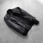 Bomia Ma-1 Black Leather Bomber Jacket - Image 8