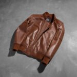 Bomia Ma-1 Brown Leather Bomber Jacket - Image 7