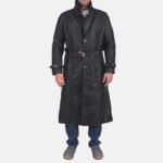 Daniel Black Leather Trench Coat - Image 6