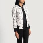 Donna Blake White Leather Bomber Jacket - Image 2