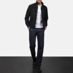 Eaton Black Suede Bomber Jacket - Image 4
