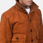 Eaton Brown Suede Bomber Jacket - Image 5