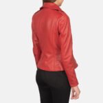 Flashback Red Leather Biker Jacket - Image 5
