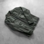 Ionic Green Leather Biker Jacket - Image 8