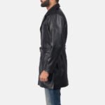 Jordan Black Leather Coat - Image 4