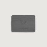 Karl Grey Leather Card Holder