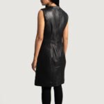 Luxe Black Leather Dress - Image 3