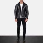 Alberto Shearling Black Leather Jacket - Image 4