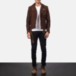 Allaric Alley Mocha Suede Biker Jacket - Image 4