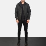 Hanklin Ma-1 Black Hooded Bomber Jacket - Image 3