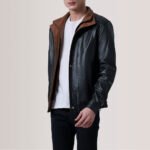 Alfred Black Leather Bomber Jacket - Image 4