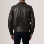 Alfred Brown Leather Bomber Jacket - Image 5