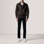 Alfred Maroon Leather Bomber Jacket - Image 2
