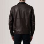 Alfred Maroon Leather Bomber Jacket - Image 5