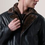 Cai Black Leather Shearling Coat - Image 5