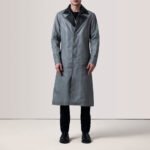 Charlton Grey Leather Single Breasted Coat - Image 2