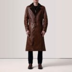 Charlton Waxed Brown Leather Single Breasted Coat - Image 2