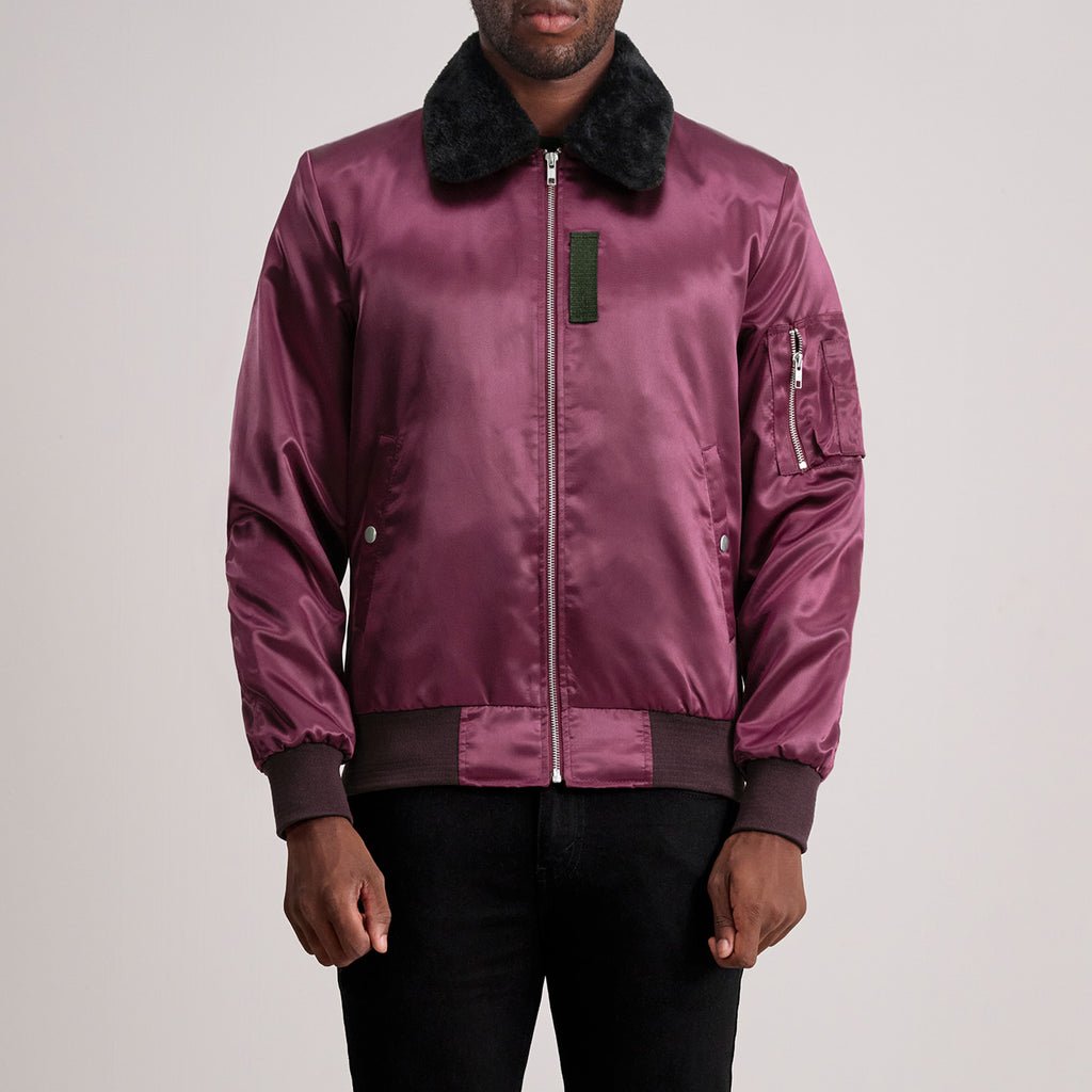 Men_sClydeB-15MaroonBomberJacketCloseFront_1024x1024.jpg Clyde B-15 Maroon Bomber Jacket - Image 1