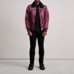 Clyde B-15 Maroon Bomber Jacket - Image 4