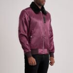 Clyde B-15 Maroon Bomber Jacket - Image 2